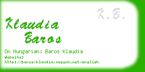 klaudia baros business card